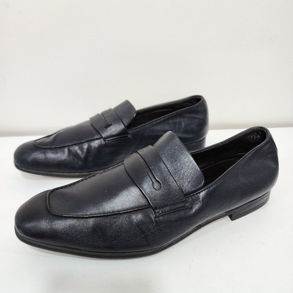 Zegna, deep navy blue leather size 9 - Picture 1 of 10